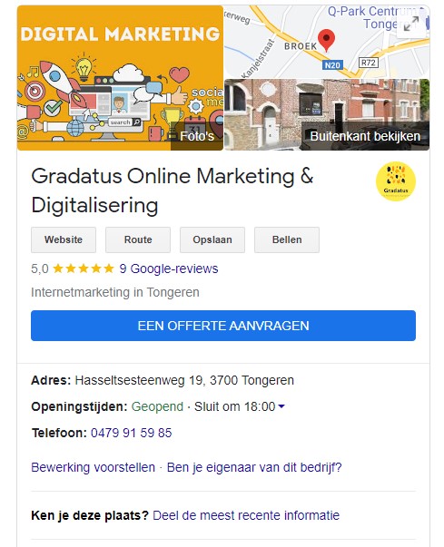 Gradatus Online Marketing voor kleine bedrijven google my business 2